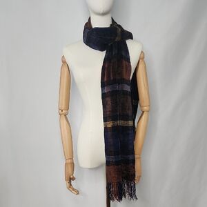 Vintage Multicolor Plaid Scarf